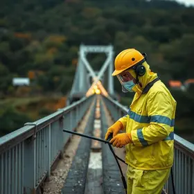 Limpeza preventiva nos pilares das pontes de Jaraguá do Sul