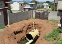 instalação de espera de esgoto