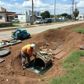 manutenção em rede de esgoto