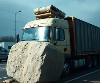 pedra cai de caminhão